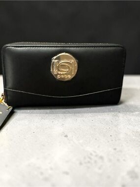 bebe Zip Around Black Wallet